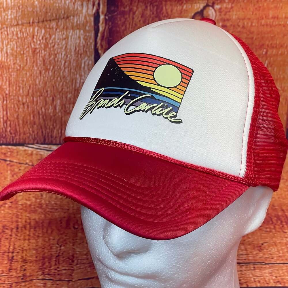 Brandi Carlile Sunset Logo Trucker Hat Red White Mesh Snapback